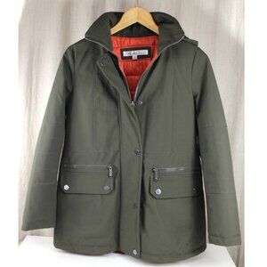 Kenneth Cole Olive Jacket with Removable Hood and Puffer lining